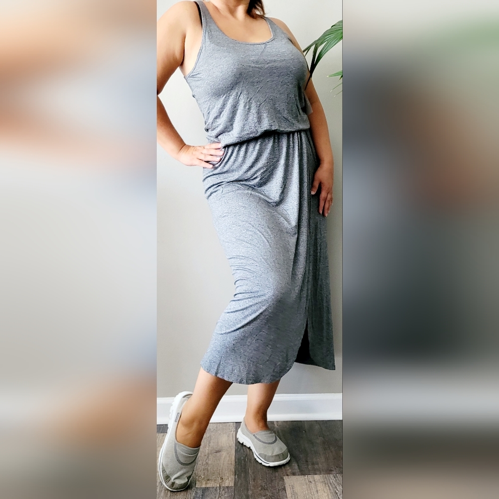 NWT Everlast Women's Activewear Super Stretch Wrap Dress Racerback Gray Large